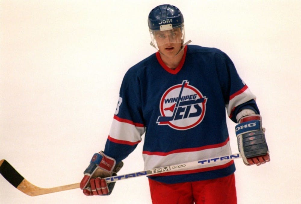 Third String Goalie: The 1992-93 Winnipeg Jets Rookie Goal Scoring Records  - 1992-93 Winnipeg Jets Teemu Selanne Jerseys
