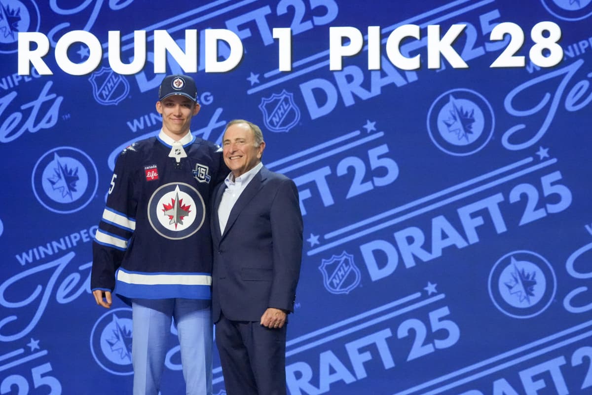 Sascha Boumedienne and Alfons Freij representing the Jets at the 2026 IIHF World Junior Championship