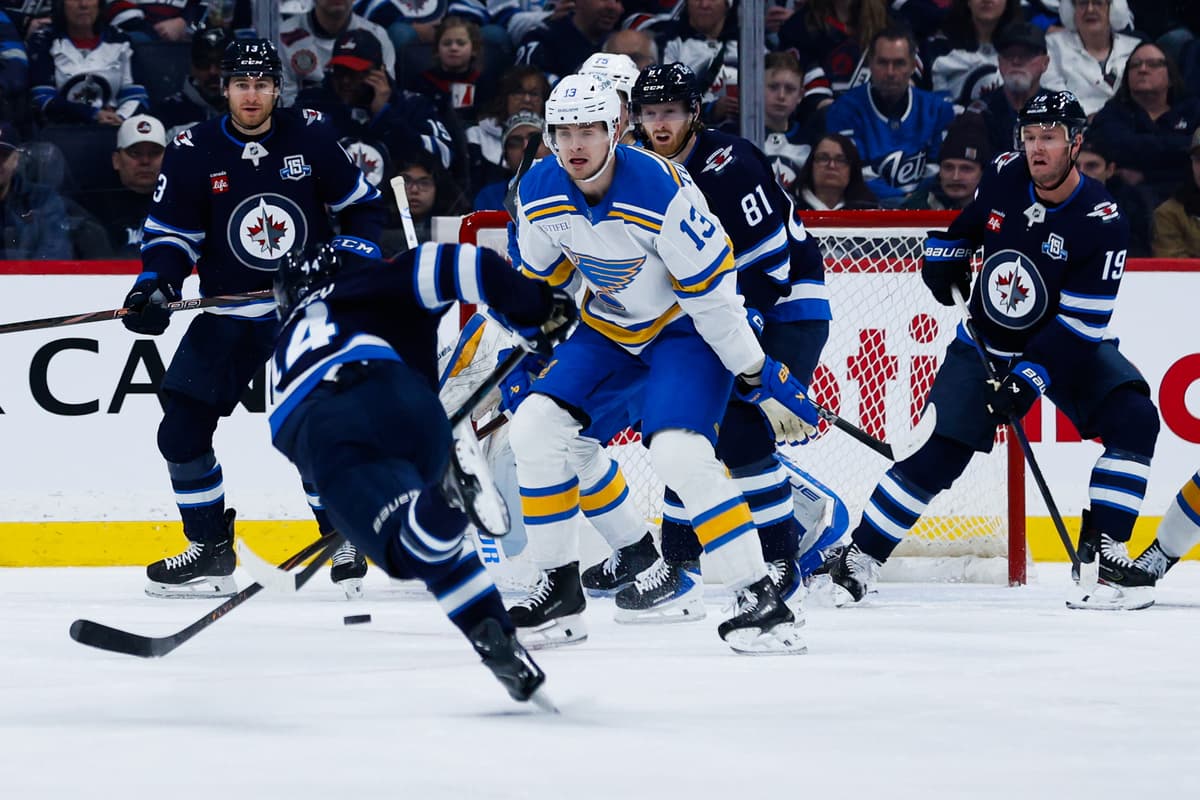 Scheifele, Morrissey, and Connor combine for eight points to carry the Jets to a 3-1 win over the Blues